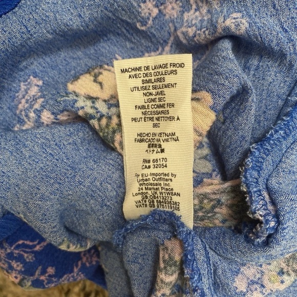 Free People Tree Swing Sleeveless Tunic Top Mini Dress Blue Floral Oversized XS - Picture 7 of 7